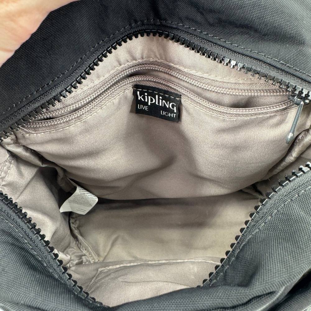 Kipling City Pack Small Backpack Black Nylon Monkey Keychain Travel School Bag - Picture 9 of 10
